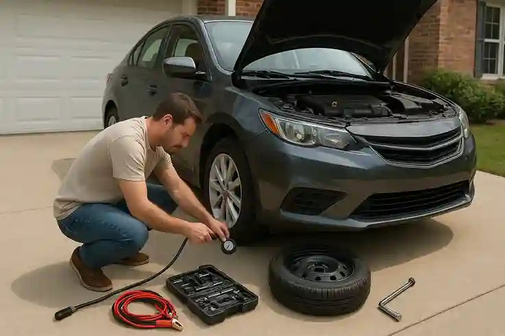 Car Maintenance Checks Road Trip Must Haves Road trip must haves include essential car maintenance checks like tires, fluids, and emergency tools before travel.