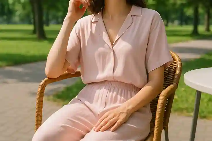 Light, flowy rayon fabric in pastel colors, showing its airy and breathable texture for hot weather.