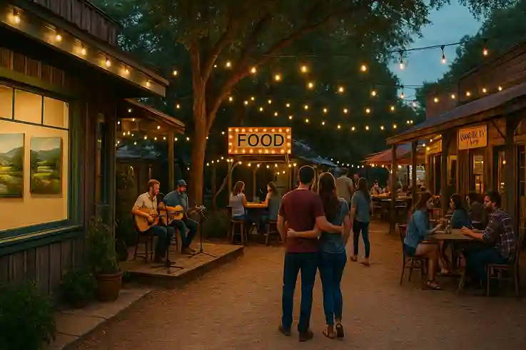 Art, live music, and local dining in Wimberley highlight its charm as one of the Underrated Small Towns in Texas.