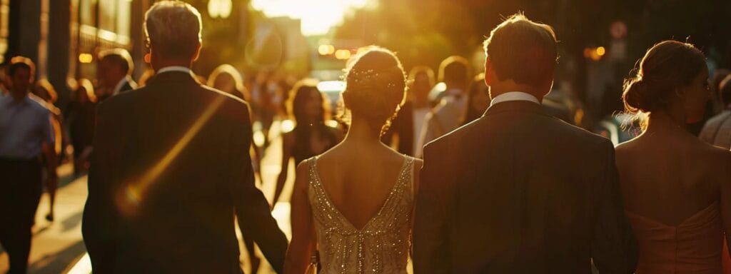 People going to a wedding