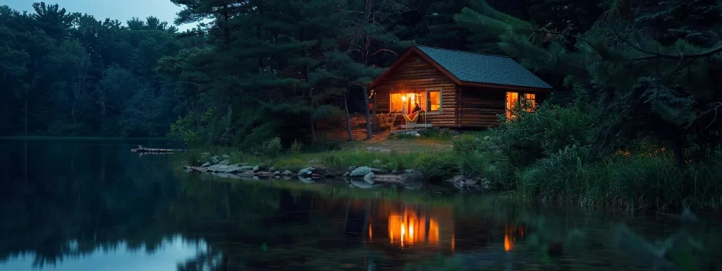 Affordable weekend getaway in nature under $300 with scenic view, cabin, and traveler.