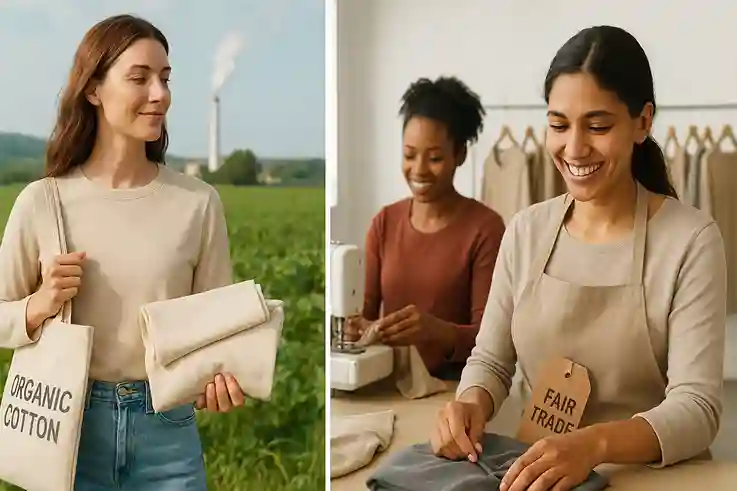 What Is Ethical Fashion and Why It Matters What is ethical fashion shown through eco-friendly clothing, fair trade workers, and sustainable production practices.