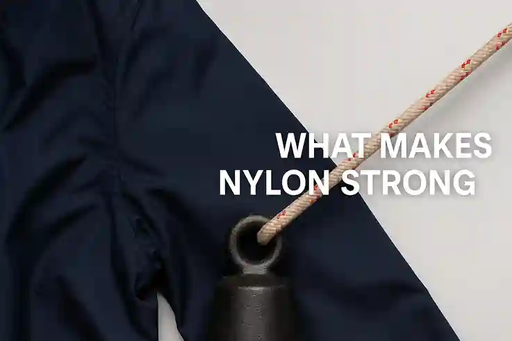 Close-up of nylon fibers and rope showing strength, highlighting durability in a nylon vs polyester comparison.