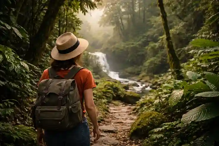 A peaceful Costa Rica rainforest with lush greenery and calm surroundings, showing why it is one of the best solo travel destinations.