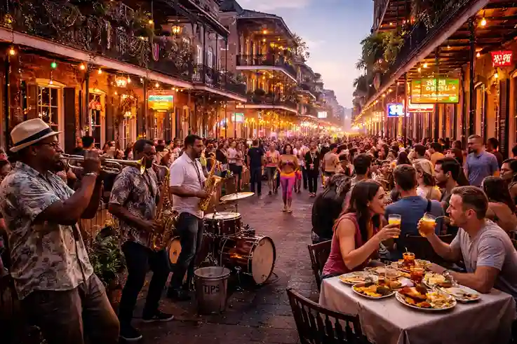 Lively spring break destinations with jazz, crowds, festivals, and colorful historic streets.